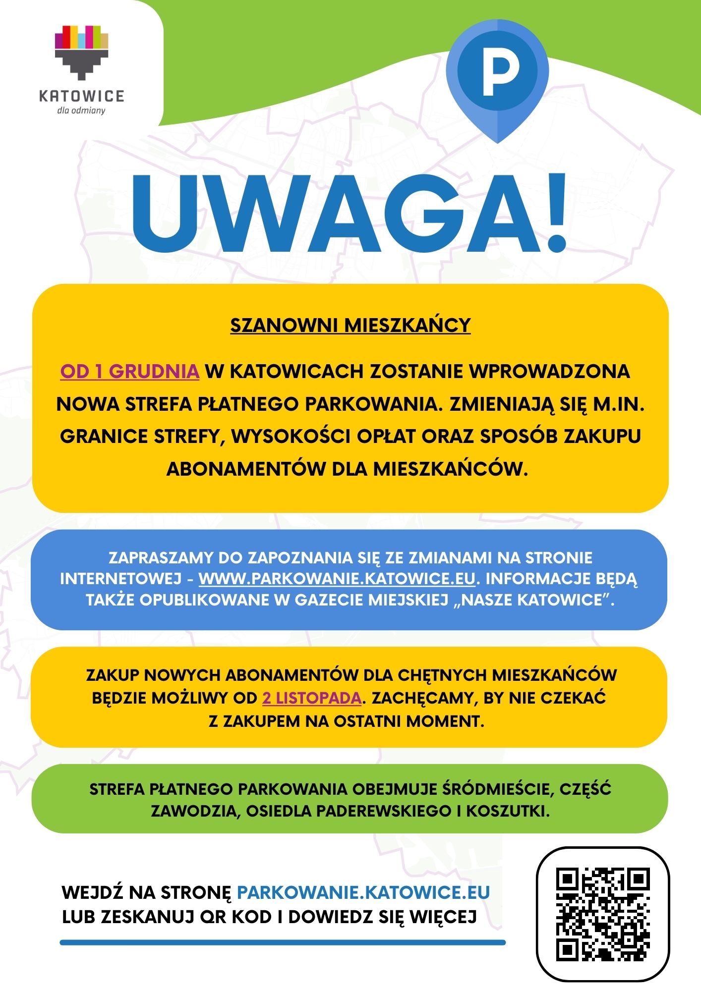 plakat informacyjny o parkowaniu